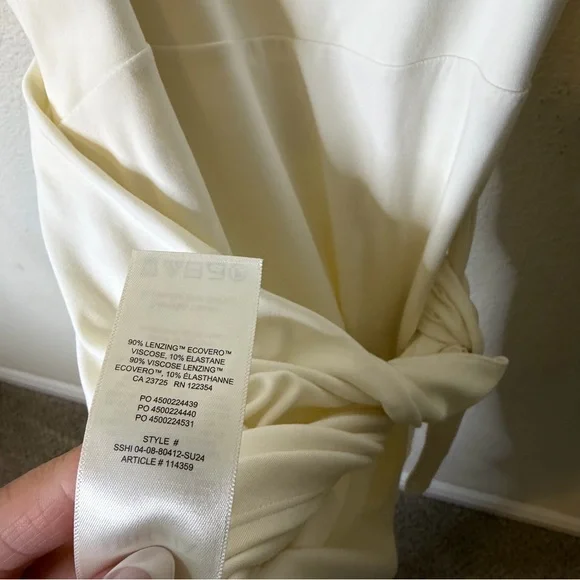 Aritzia Wilfred Saturn Wrap Dress White Sleeveless Womens Size L - Picture 10 of 11